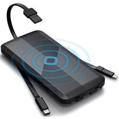Зовнішній акумулятор iWALK Power Bank Scorpion Air 10000mAh Світильник/USB-C з MagSafe Wireless Charger Black (UBA10000M): Вбудований кабель Apple Lightning / microUSB