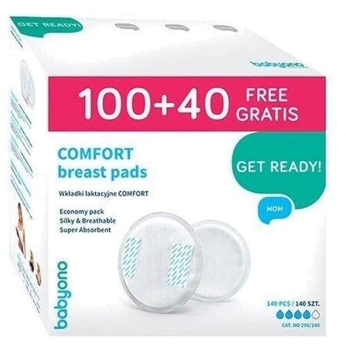 Вкладиші лактаційні BabyOno COMFORT 140 шт/уп (296/140)