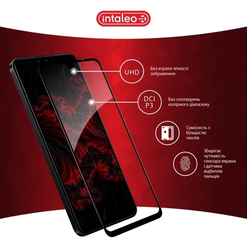 Intaleo Tempered Glass Full Glue Black for Xiaomi Redmi 14C: Материал стекло