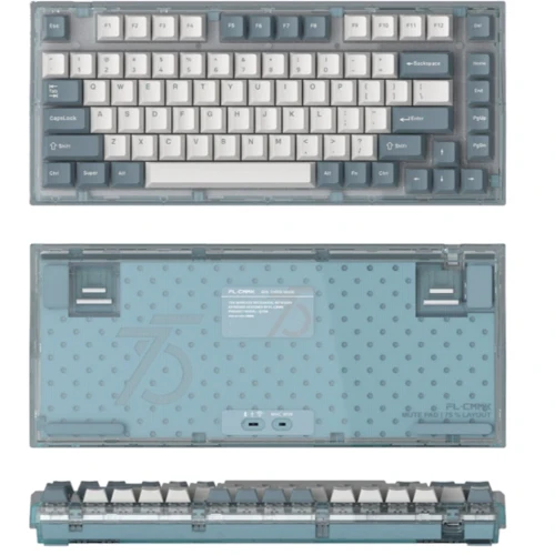 Клавиатура FL Esports Q75 CPM Blue Haze Kailh MX Cool Mint switch wireless Three-Mode: Дополнительно подсветка клавиш, встроенный USB-хаб