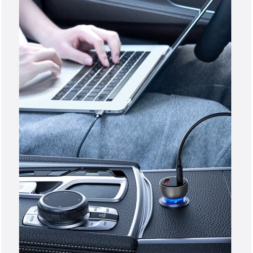 Зарядное устройство Baseus Car Charger USB+USB-C Particular Digital Display 65W with USB-C Cable Silver (CCKX-C0A) фото 7