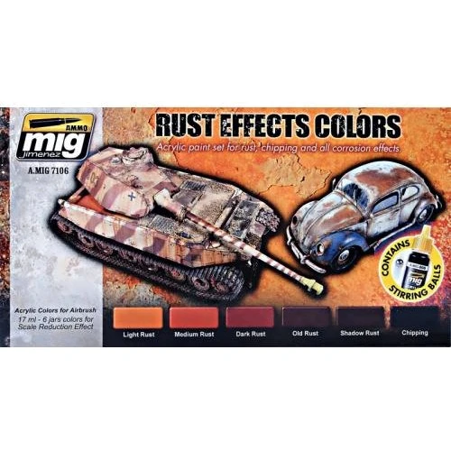 Набір акрилових фарб AMMO A-MIG-7106: Ефект іржі.: Виробник MIG (AMMO)