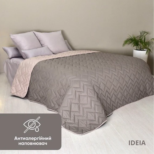 Покривало IDEIA Izzi двостороннє сірий/беж 220х240 см (4820227286324)