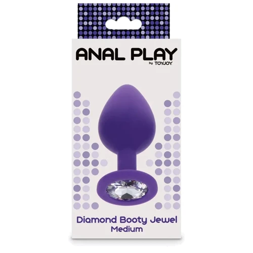 Анальная пробка Toy Joy Medium Diamond Booty Jewel (фиолетовая)