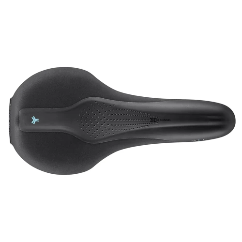 Сідло Selle Royal SCIENTIA M1 Moderate, 3D skingel, оббивка Black gummy / Black mokka, 289х141мм, 425г, рейли сталь + Curva suspension, unisex, чорне: Матеріал рейки Сталь