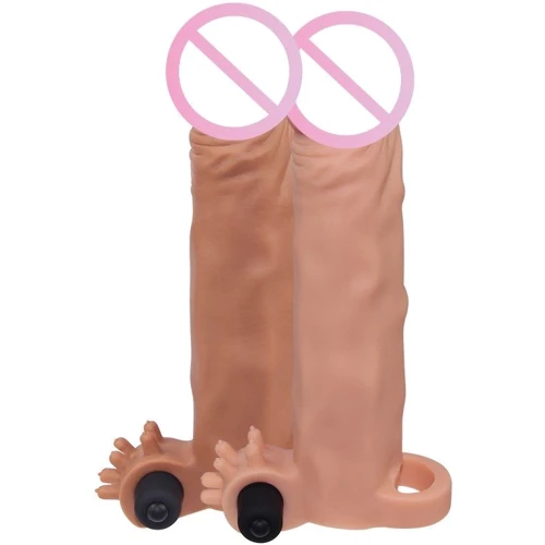 Насадка на член LYBAILE Pleasure X-Tender Vibrating Penis Sleeve Add 2" Flesh 3