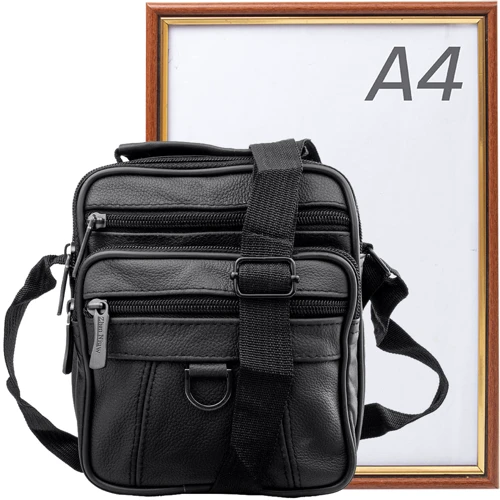 Чоловіча сумка через плече Valiria Fashion чорна (DETAW8008-2): Стиль Повсякденний (Casual)