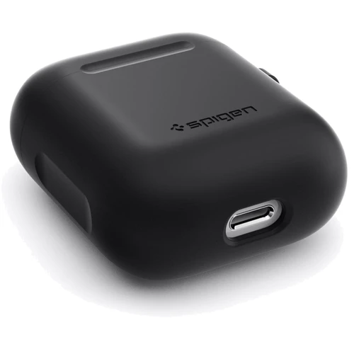 Чехол для наушников Spigen Silicone Case with Belt Black (066CS24808) for Apple AirPods: Материал Силикон