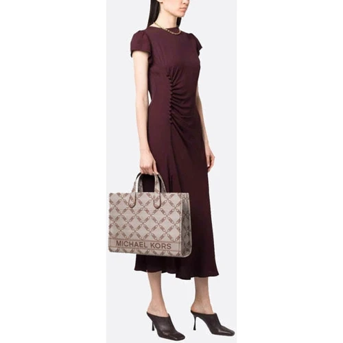 Сумка жіноча Michael Kors Gigi Large Empire Logo Jacquard Tote Bag бежева (30S3G3GT3J969): Матеріал Текстиль