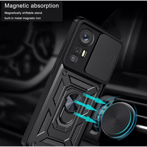 Чехол для телефонов Mobile Case Camshield Serge Ring Black for Xiaomi 12T / 12T Pro: Пленка в комплекте нет