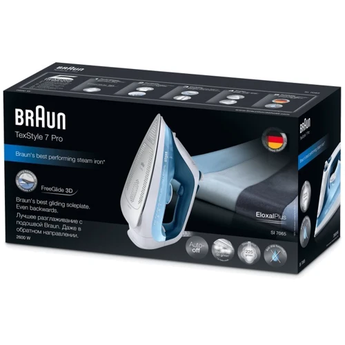 Утюг Braun TexStyle 7 Pro SI 7065 BL: Мощность, Вт 2600