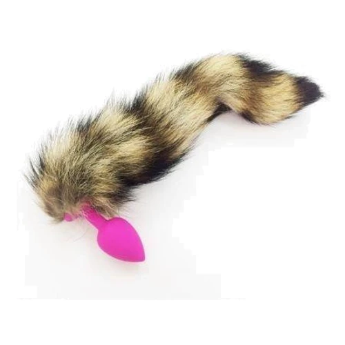 Силіконова анальна пробка з хвостом єнота, 6x2,7 см., Рожевий: Для кого унісекс