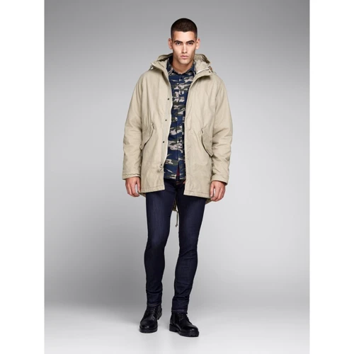 Парка Jack & Jones 63335819 50 бежевая демисезон с капюшоном: Фасон Прямой