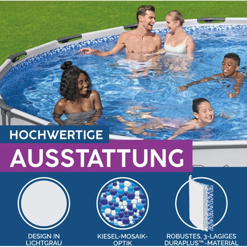 Бассейн Bestway каркасный 457-122 см (56438) (фильтр-насос, лестница, тент, в коробке, 62.5-116-38см) фото 5