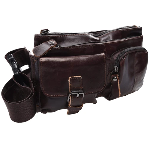 Чоловіча поясна сумка Keizer коричнева (k1886-dark brown): Матеріал Натуральна шкіра