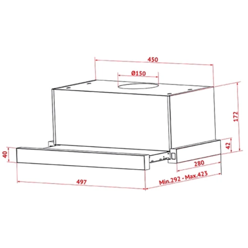 Вытяжка Perfelli TL 5612 C IV 1000 LED: Рекомендуемая площадь помещения (при высоте 2,7 м), м² более 28.5