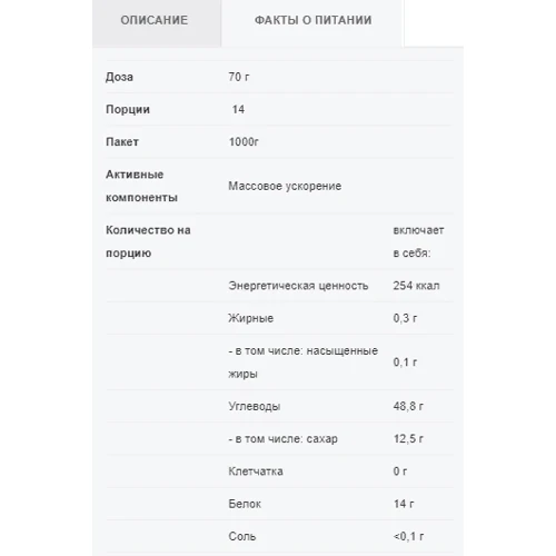 Гейнер All Nutrition Mass Acceleration 1000 g /14 servings/ Caramel: Пол Унисекс