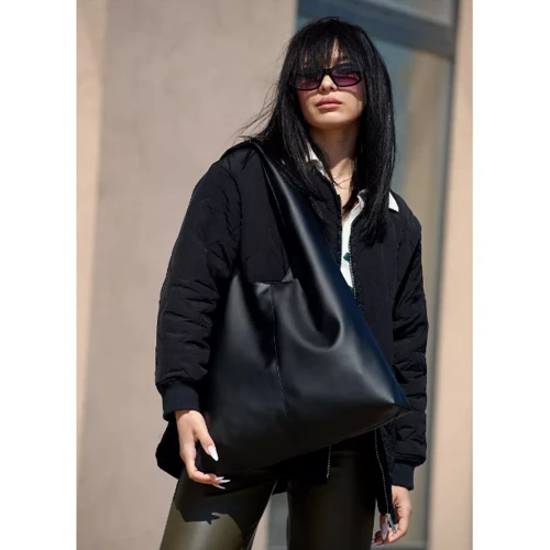 Женская сумка хобо Sambag HOBO M черная (53200001): Застежка Механическая