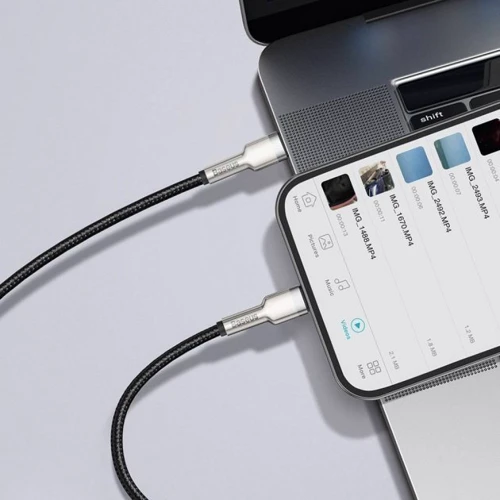 Кабель Baseus Cable USB-C to Lightning Cafule Metal PD 20W 2m Black (CATLJK-B01) фото 6