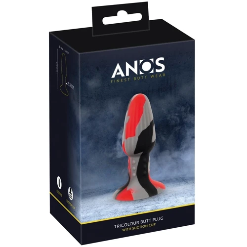 Анальная пробка Anos Tricolour Butt Plug With Suction Cup
