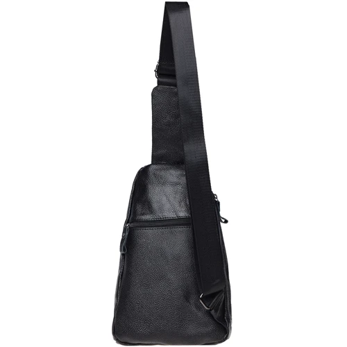 Чоловіча сумка-слінг Borsa Leather чорна (K1029-black): Стать Чоловік