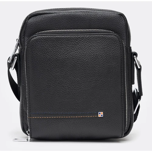 Мужская сумка через плечо Ricco Grande черная (K16207-black): Фактура Матовая, Зернистая