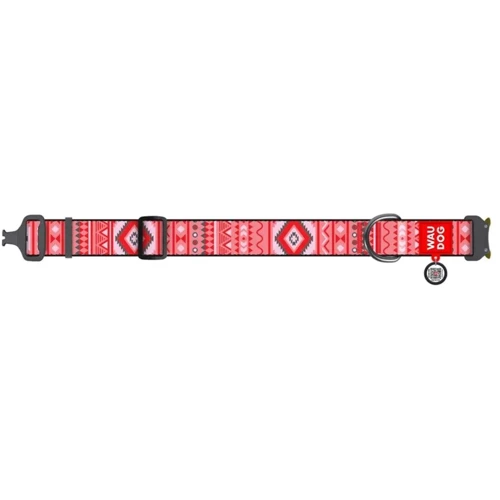 Ошейник для собак WAUDOG Nylon с QR паспортом Этно красный, XXL (4535-0133): Производитель WAUDOG