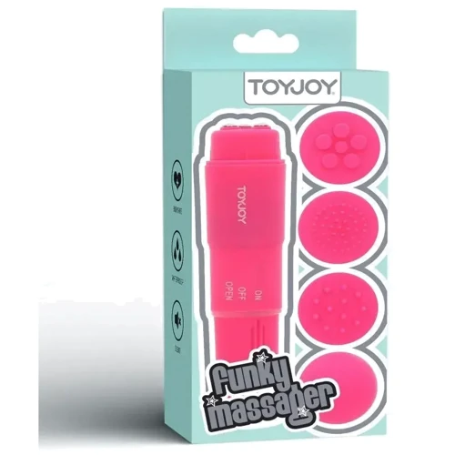 Вибромассажер с насадками Toy Joy Funky Massager (розовый)