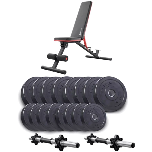 Скамья для жима и пресса Набор Elitum Titan гантели 2х31кг со скамьей Hop-Sport HS-2050 НВ (00-G00000337)