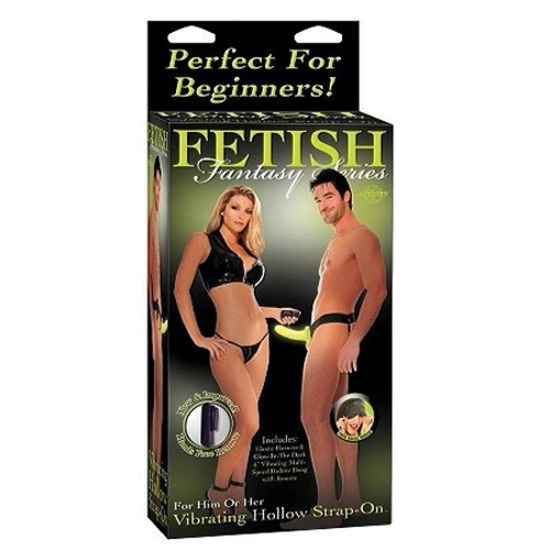 Фаллопротез светящийся с вибратором Fetish Fantasy Vibrating Hollow, 16х4 см