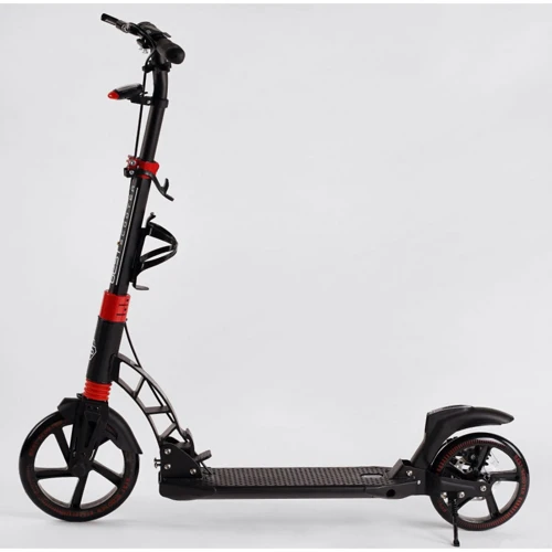 Двоколісний самокат з фарою та 2-ма амортизаторами Best Scooter D-64585 Червоний: Кількість коліс 2