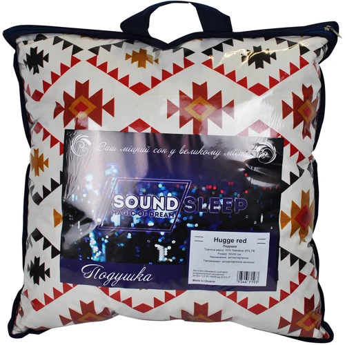 Подушка SoundSleep Hugge red декоративна 50х50 см червона (93467193): Наповнювач антиаллергенное синтетическое волокно