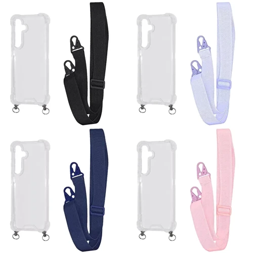 Аксессуар для смартфона WAVE Clear Case with Strap Light Purple for Samsung A556 Galaxy A55: Материал TPU (термополиуретан) и поликарбонат