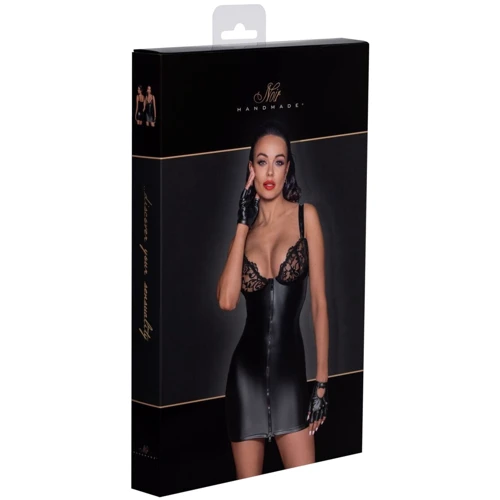 Платье Noir Handmade F254 Powerwetlook mini-dress Вlack, 3XL