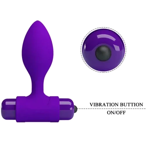Анальная пробка с вибропулей LYBAILE Pretty Love Vibro Butt Plug (фиолетовая)