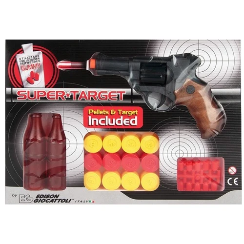 Пістолет EDISON Supertarget 19см 6-зарядний з мішенями і кульками (480/21): Виробник Edison Giocattoli