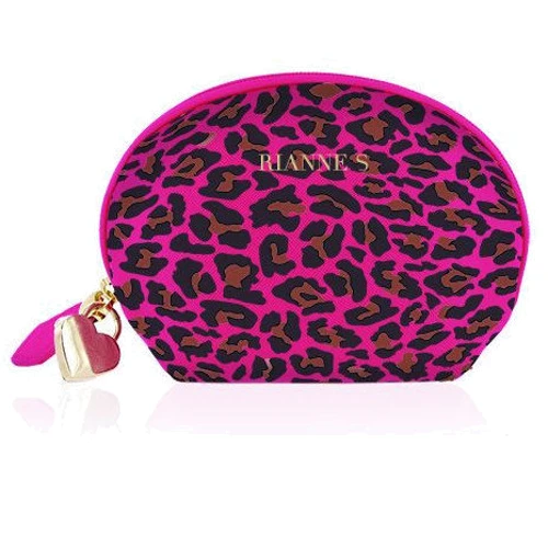 Мини вибромассажер Rianne S: Lovely Leopard Purple + чехол-косметичка