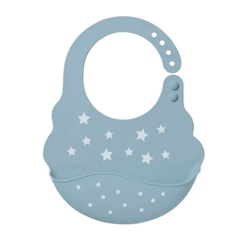 Нагрудник BabyOno Звездочки с регулируемой застежкой синий (829/05)