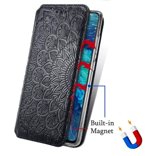 Аксесуар для смартфона Mobile Case Getman Mandala PU Black for Huawei P Smart 2021: Матеріал Искусcтвенная шкіра і Термополиуретан
