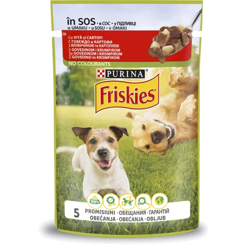 Вологий корм для собак Friskies з яловичиною та картоплею в соусі 20х100 г (7613035800823): Порода всі породи