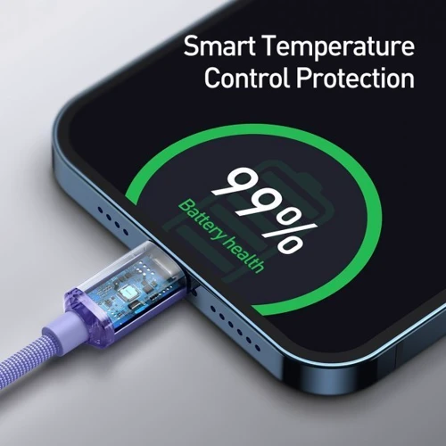 Кабель Baseus Cable USB-C to Lightning Crystal Shine 20W 2m Purple (CAJY000305) фото 3