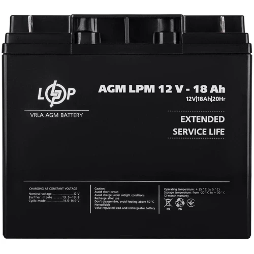 Аккумуляторная батарея LogicPower LPM 12V 18Ah, AGM (4133)