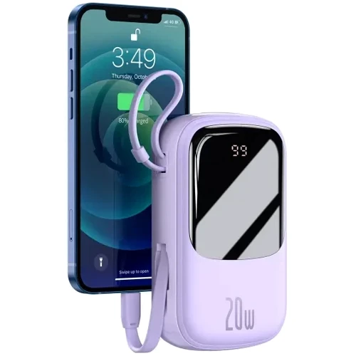 Внешний аккумулятор Baseus Power Bank 20000mAh Qpow Display Quick Charging 20W Purple (PPQD-H05)