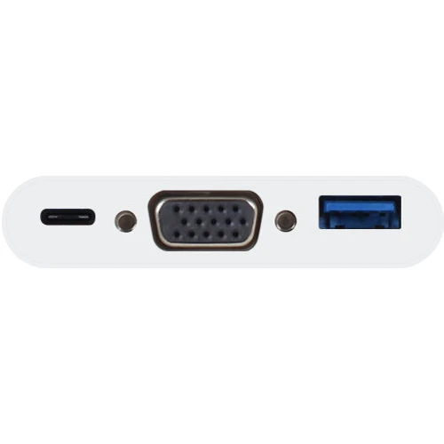 Адаптер Macally Multiport AdapterUSB-C to VGA+USB 3.0+USB-C White (UCVGA): Додаткові роз'єми USB-C, USB OTG, VGA