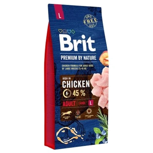 Сухой корм Brit Premium для взрослых собак крупных пород L 15 кг (8595602526468)