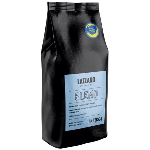 Кофе LAZZARO BLEND в зернах купаж арабика/робуста 1 кг