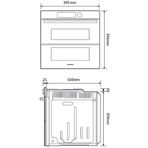 Духовой шкаф электрический Samsung NV7B6785KAK: Объем, л 76