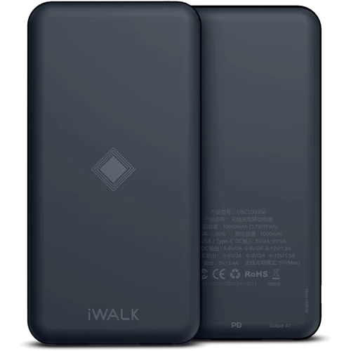 Внешний аккумулятор iWALK Power Bank Chic Air 10000mAh Wireless Charger Blue (UBC10000A)