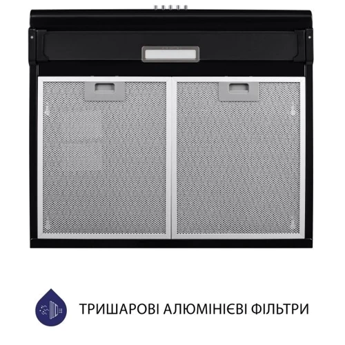 Вытяжка Minola HPL 615 BL: Материал корпуса крашенный металл