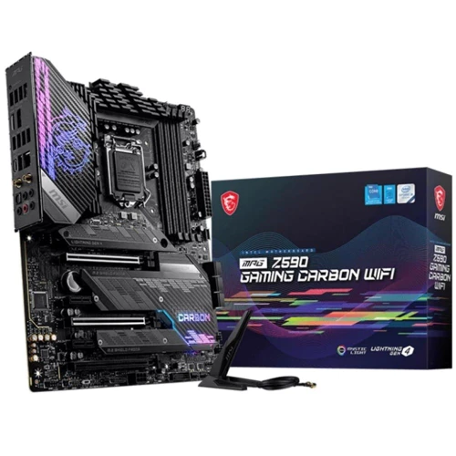 MSI MPG Z590 GAMING CARBON WIFI: Оперативная память 4xDDR4 5333 МГц, до 128 ГБ